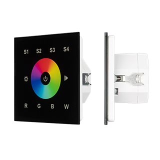 INTELLIGENT ARLIGHT Сенсорная панель DALI-901-11-1G-4SC-RGBW-DT8-IN Black (BUS/230V) (IARL, IP20 Пла