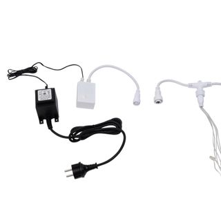 Гирлянда светодиодная Занавес 2х6м 360 LED БЕЛЫЙ прозрачный ПВХ IP65 эффект водопада 24В не соединяе