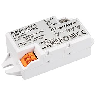 Блок питания ARV-SN12012-C (12V, 1A, 12W) (IP20 Пластик, 3 года)